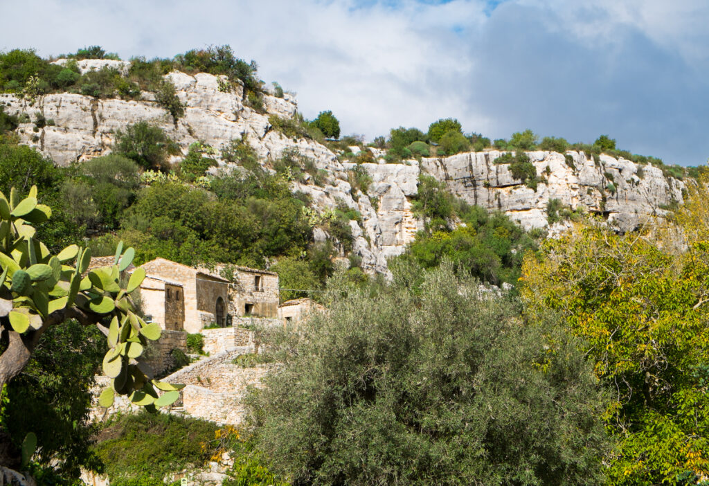 Cava Ispica canyon in Modica, Sicily, Italy